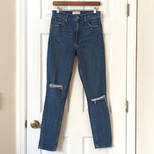 Abercrombie & Fitch Classic Distressed Medium Wash High Rise Skinny Jeans 28